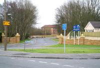 View southeast across Burnside Road, towards Bathgate town centre on 11 March 2008 through the site of the 1856 Bathgate Lower station (closed 1930).<br><br>[John Furnevel 11/03/2008]