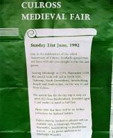 Poster displayed at Dunfermline advertising the <I>Scottish Power Express</I> Special (part sponsored by Scottish Power/Longannet Power Station) to Culross on 21 June 1992 to celebrate the towns 400th anniversary.<br><br>[Craig Seath 21/06/1992]
