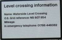 All crossing on the New SAK line have these identity notices.<br>
This one at Waterside, Causewayhead.<br><br>[Brian Forbes 24/03/2008]