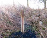 Milepost still in situ on the West of Fife Mineral Railway branch north of Dunfermline in March 2008.<br><br>[Grant Robertson 19/03/2008]