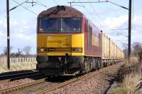 60062 on the empty <I>Binliner</I> containers approaching St Germains LC on 24 March on the way back from Oxwellmains to Powderhall.<br><br>[Bill Roberton 24/03/2008]