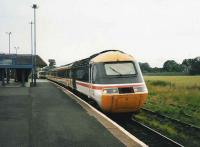 A northbound Virgin Trains HST seen at Leuchars in July 1998, still in BR InterCity livery.<br><br>[David Panton /07/1998]