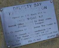 Commemorative plaque on display at Dalgety Bay station on 27 March 2008. Over the ten years since the station opened the car park has been increased in size, platforms lengthened, CCTV put in, ticket issuing machines installed, waiting areas improved....  not bad for a station BR didnt seem to want!<br>
<br>
<br><br>[Bill Roberton 27/03/2008]