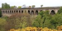A 158 crossing the Avon Viaduct on the approach to Linlithgow in May 2005.<br><br>[John Furnevel 30/05/2005]