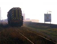 BLS brake van tour in Ipswich Docks on a foggy day in 1989.<br><br>[Ian Dinmore //1989]