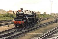 A black 5 at Eastfield on 27 June 1981. 5025 had been busy hauling special shuttles between St Rollox and Garnqueen North Junction as part of the BREL works open day.<br><br>[Colin Alexander 27/06/1981]