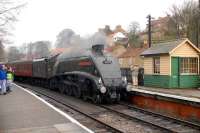 60009 <I>Union of South Africa</I> brings a train into Pickering on 28 March 2008.<br><br>[Peter Todd 28/03/2008]