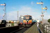 CIE 083 about to take a train out of Galway in 1991.<br><br>[Bill Roberton //1991]