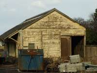 The goods shed at Laurencekirk viewed from the south in March 2008. There are currently plans to dismantle the old shed and re-erect it at Bridge of Dun.<br><br>[John Gray 26/03/2008]