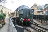 D6700 brings the empty stock for the first train of the day into Pickering station on 3 April 2008. <br><br>[John Furnevel 03/04/2008]