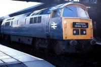 The <I>Western China Clay Railtour</I> at Exeter St Davids on 4 September 1976 behind D1023 <I>Western Fusilier</I>.  <br><br>[Ian Dinmore 04/09/1976]