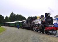 A New Zealand AB Pacific locomotive leaving Fairlight on 11 March 2008 with <i>The Kingston Flyer</i> excursion.<br><br>[Brian Smith 11/03/2008]