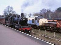 78019 about to leave Loughborough on the Great Central line on 20 March. Class 37 locomotive 37255 stands alongside.<br><br>[Peter Todd 20/03/2008]