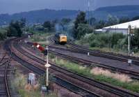 Deltic on the SAK railway. 55022 may well turn up on SAK metals for the grand re-opening, but arguably 55019 got there earlier, and 6 years after closure too! Scene at Stirling North in July 1999.<br><br>[Mark Dufton /07/1999]