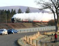 Early one morning.... 71000 <I>Duke of Gloucester</I> takes <I>'The North Briton'</I> past a frosty field of photographers at Lamington on 16 April 2008 on its return south. <br><br>[John Furnevel 16/04/2008]