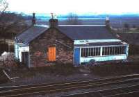 Remains of Millerhill station, standing at the south end of Millerhill yard in April 1985. The building has since been converted into a house.<br><br>[David Panton /04/1985]