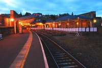 Whitby station with two platforms and only one track. Nearby a looped siding provides further accommodation.<br><br>[Ewan Crawford 02/04/2008]