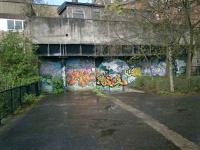 Glasgow Central Railway. Kelvin Bridge to Botanic Gardens tunnel, bricked up entrance.<br><br>[Alistair MacKenzie 24/04/2008]