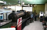 Part of the refurbished exhibition hall at the former S&D North Road station on 4 April 2008, the day before the official reopening of the North Road Railway Centre and Museum. In the background is NER Class T3 (LNER Class Q7) 0-8-0 No. 901 (BR No. 63460) [See image 23722]<br><br>[John Furnevel 04/04/2008]