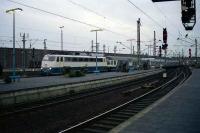 A 3 car electric hauled push-pull set departs from Dortmund Hauptbahnhof on a local service in April 1990<br><br>[John McIntyre 12/04/1990]