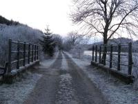 Looking west along the old Callander and Oban Line trackbed about 3 miles east of Crianlarich. The photo was taken late in the afternoon on a beautiful crisp winter day in January 2008. Loch Lubhair can be seen on the right. <br><br>[Neil Heggie 12/01/2008]