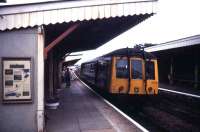 The branch railcar stands at St Erth, Cornwall, in 1992 prior to making its next trip along the coast to St Ives.<br><br>[Ian Dinmore //1992]