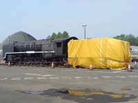 Lying in a Council yard in Nitshill on 11 May 2008 awaiting restoration, this ex-South African Railways class 15F locomotive no 3007 was recently on parade at Glasgow's George Square. The locomotive will eventually go on display at the new Glasgow Riverside Museum. <br><br>[Colin Harkins 11/05/2008]