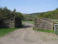 Just west of Callander, an old rail over road bridge has been demolished, no doubt to allow large modern farm vehicles access to the adjacent fields.<br><br>[Michael Gibb 12/05/2008]