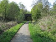 Looking west towards Strathyre, the old trackbed of the Callander and Oban Railway is now a cycle path.<br><br>[Michael Gibb 12/05/2008]