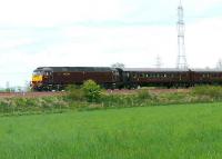 <I>The Royal Scotsman</I> passing Abernethy on 19 May bound for Dalwhinnie.<br><br>[Brian Forbes 19/05/2005]