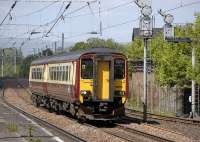 A Cumbernauld - Motherwell service formed by 156 511 at Coatbridge Central on 26 May 2008.<br><br>[Bill Roberton 26/05/2008]