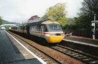 The up <I>Highland Chieftain</I> pulls away from Pitlochry in May 1995.<br><br>[David Panton /05/1995]