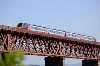 Arriva CrossCountry liveried Voyager photographed on the Forth Bridge on 31 May 2008.<br><br>[Bill Roberton 31/05/2008]