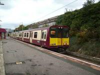 314 213, heading for Neilston, calls at Pollokshields East on 13 October 2007.<br><br>[David Panton 13/10/2007]