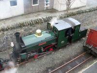 <I>Blanche</I> runs round at Blaenau Ffestiniog after arriving along with <I>Prince</I> on the first train of the day from Porthmadog on 3 April 2007.<br><br>[Mark Poustie 03/04/2007]