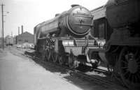 A3 Pacific 60041 <I>Salmon Trout</I> stands at Haymarket shed without a tender in June 1959.<br><br>[Robin Barbour Collection (Courtesy Bruce McCartney) 14/06/1959]