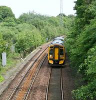 The 1248 Newcraighall - Dunblane service runs west through the remains of the 1842 E&G station at Ratho on 5 June 2008.<br><br>[John Furnevel 05/06/2008]