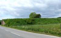 The old embankment which carried the West Fife Mineral Railway north towards Lathalmond and Knockhill. Seen from the B915 road on 10 June.<br><br>[Brian Forbes 10/06/2008]