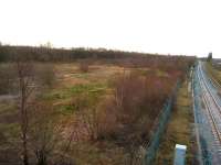 View west from Watkin Lane Road Bridge towards Farington Curve Junction and the West Coast Main Line on 18 March 2008. On the left is the abandoned site of Lostock Hall shed, one of the last depots to house steam locomotives in 1968.<br><br>[John McIntyre 18/03/2008]