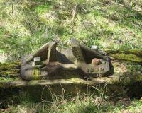 Old NB rail chair amongst the remains at the former St Margarets shed ash dump sidings at Birky Side on 5 May 2008.<br><br>[Mark Poustie 05/05/2008]