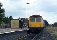 The Watford Junction - St Albans Abbey line was about as basic as a line could get in the late 1970s. Shown is the St Albans terminus where the passenger facilities were really no more than a decaying brick wind break illuminated by a single light bulb. This photo was taken in September 1979 in the full expectation that the line could not survive much longer. Happily though, the <i>Abbey Flyer</i> still runs, thanks to a determined local support group.<br><br>[Mark Dufton 22/09/1979]