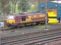 EWS 67030 stands outside the Craigentinny depot wheel lathe shop at Portobello on 24 February 2007 awaiting attention.<br><br>[Mark Poustie 24/02/2007]