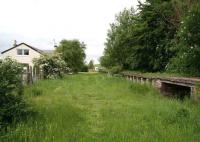 Standing on the trackbed at the former Heriot station on 8 June 2008 looking back towards the level crossing and along the Waverley route to Edinburgh. <br><br>[John Furnevel 08/06/2008]