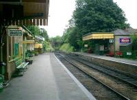 Alresford Station looking East towards Ropley on the former L&SWR Watercress Line.<br><br>[Alistair MacKenzie 18/06/2008]