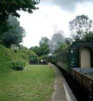 Bulleid Merchant Navy class 35005 <i>Canadian Pacific</i> leaving Alresford on the former L&SWR Watercress Line in June 2008.<br><br>[Alistair MacKenzie 18/06/2008]