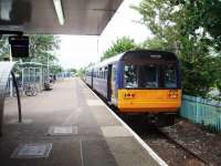 142009 stands at Exmouth with the 1150 stopping train for Exeter. Alternate trains on the half hourly service run through to Paignton, many of them semi-fast on the branch. View from the buffers towards Lympstone.<br><br>[Mark Bartlett 18/06/2008]