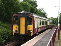 Scene at Hawkhead station on 14 June 2008 with 156 432 arriving on a Paisley Canal - Glasgow Central service.<br><br>[David Panton 14/06/2008]