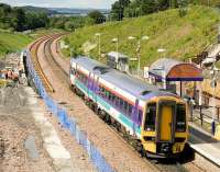 Progress at Livingston North on 23 June with work underway on construction of the westbound platform. <br><br>[James Young 23/06/2008]