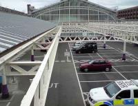 Looking into Aberdeen station from Guild Street Bridge on 19 June showing the revised layout, including drop-off point, taxi rank and parking bays covering the site of the former GN bay platforms 10 and 11.<br><br>[Andy Furnevel 19/06/2008]