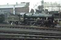 Jubilee 45697 <I>Achilles</I> stands in the carriage sidings outside Buchanan Street station in 1962. <br><br>[Colin Miller //1962]